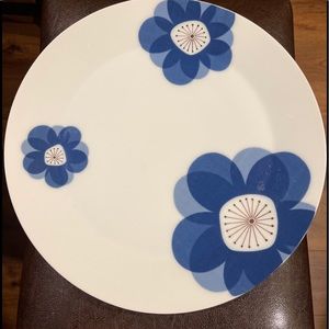 Vintage Indigo Moon China Mid Century Modern Blue Flower Plate 12 In